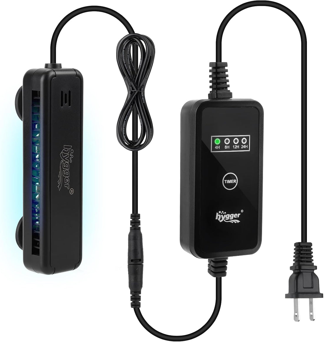 hygger 3W Aquarium U-V Light with Timer for 2-15 Gallon Fish