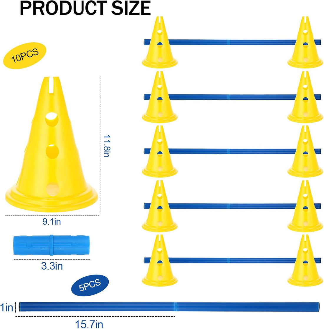 Dog Agility Hurdle Cone Set for Rehabilitation & Beginners