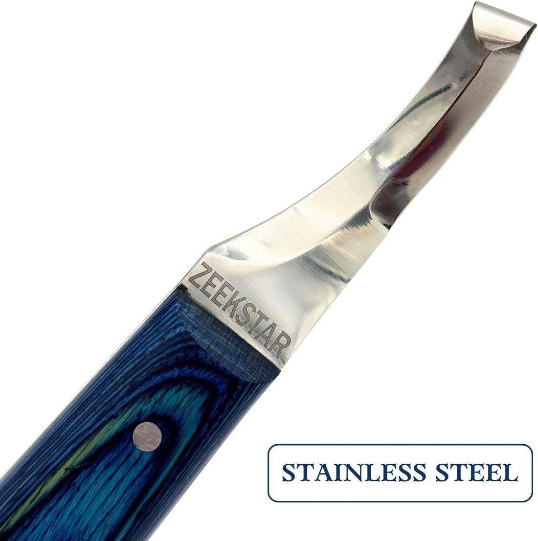 Right-Handed Hoof Knife – Curved Stainless Steel Blade