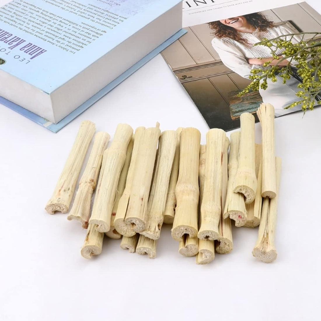 300g Sweet Bamboo Chew Toy for Small Animals,Bunny Chew Sticks