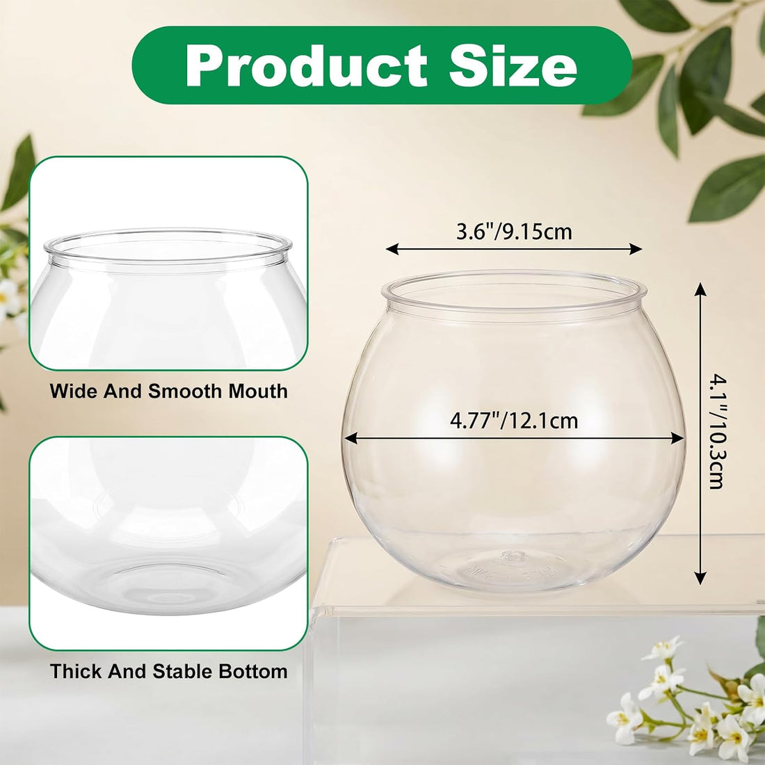 6 Pack Clear Fish Bowls 27oz