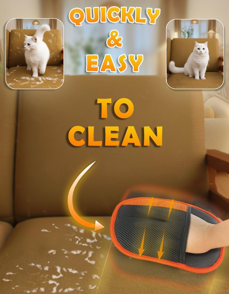 Pet Hair Removal Glove | Soft Grooming Brush for Dogs & Cats