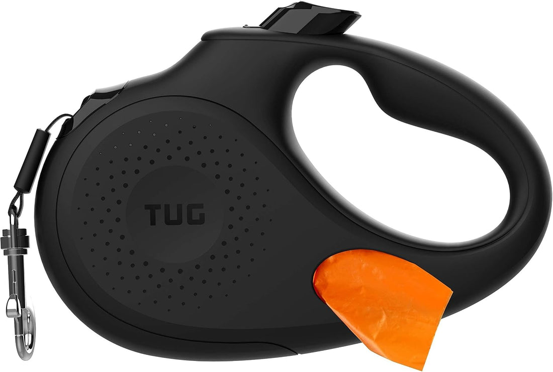 TUG Oval 360° Tangle-Free Retractable Dog Leash with Integrated Waste