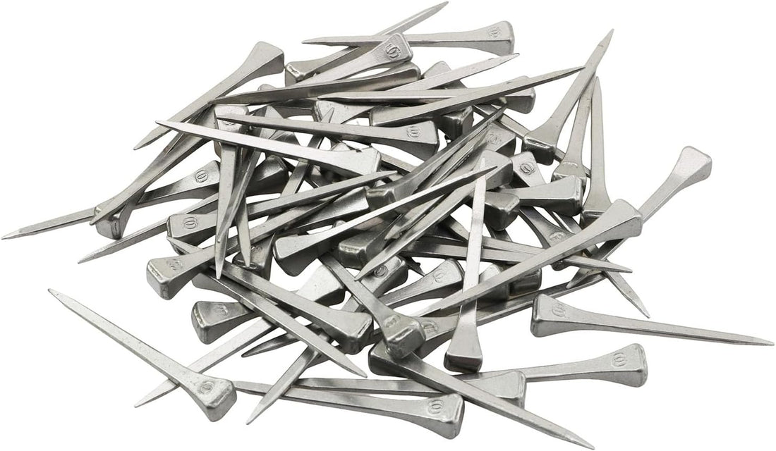 50PCS 1.87 Inch Horseshoe Nails Polished Galvanised Finish Carbon