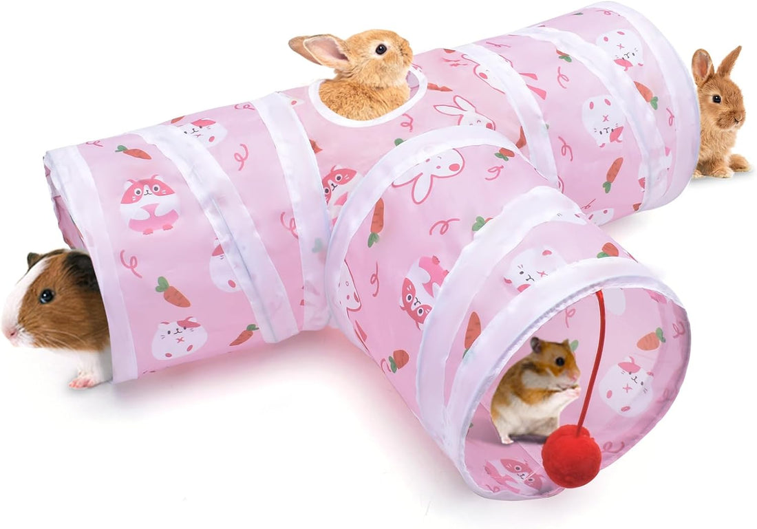 Bissap Rabbit Tunnel, 9.8'' Collapsible Bunny Tunnel and Tube 3 Ways