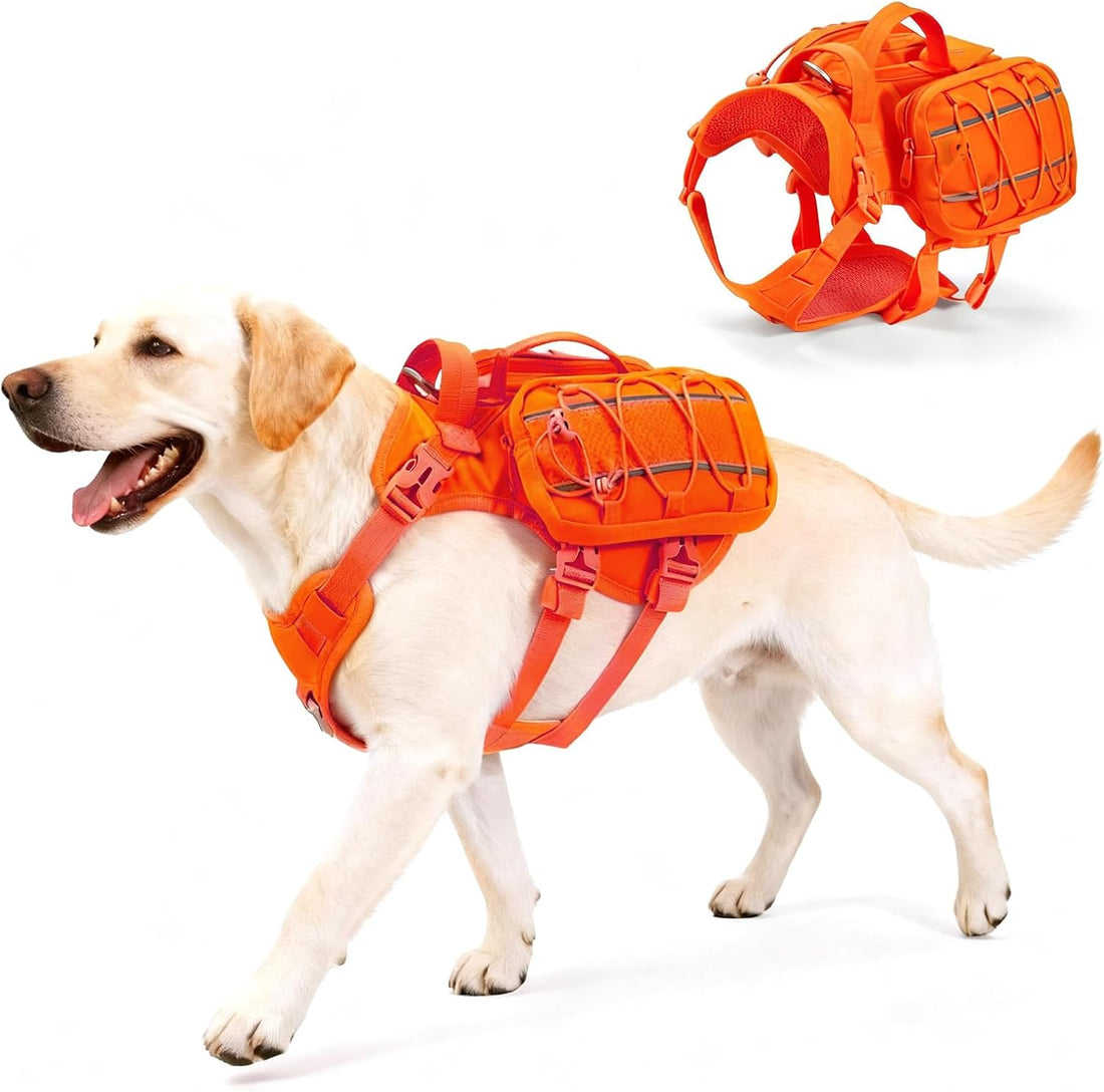 Large Dog Harness Backpack, No Pull Adjustable Dog Vest with Handle