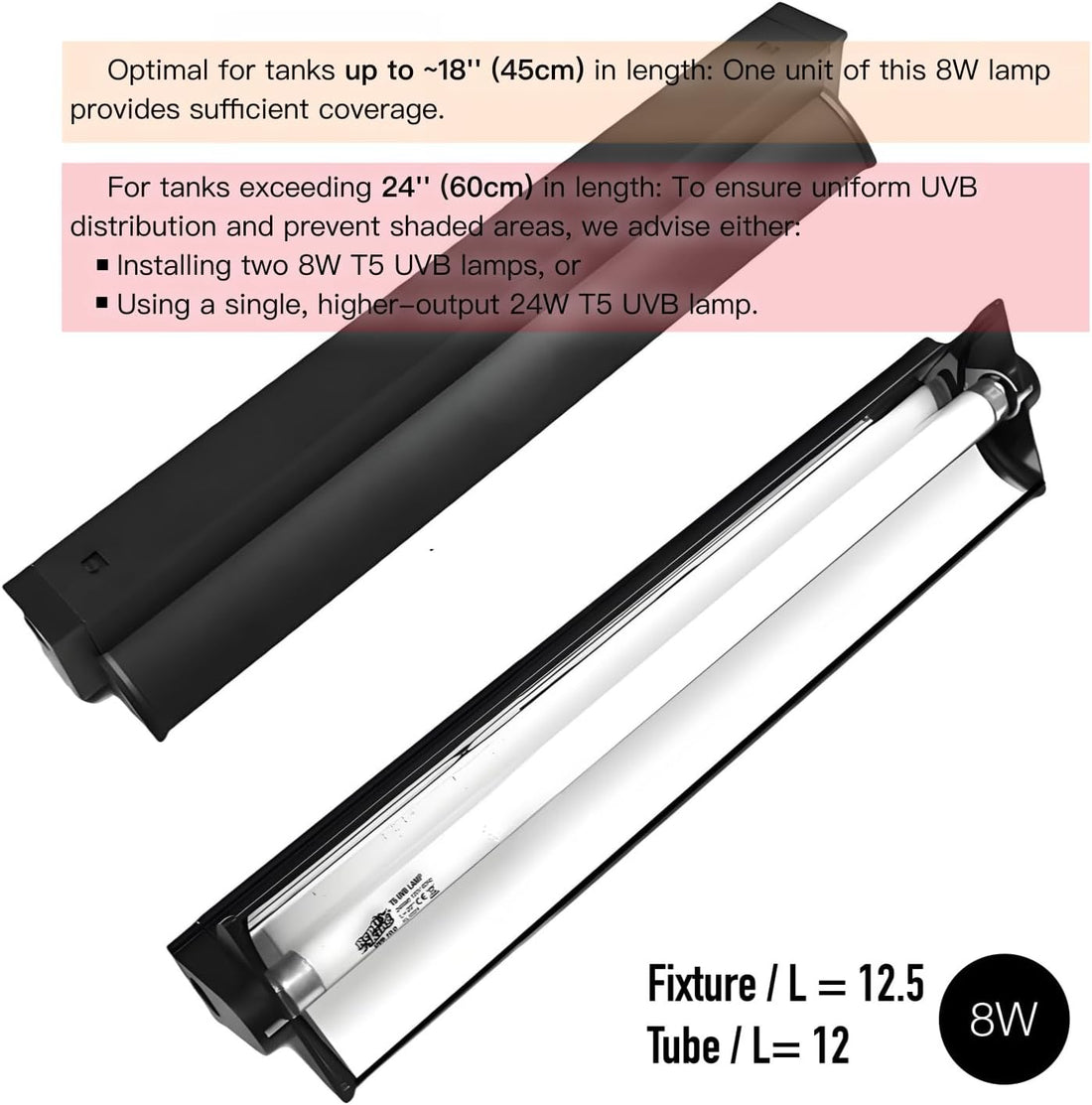 Upgraded T5 UVB Reptile Light