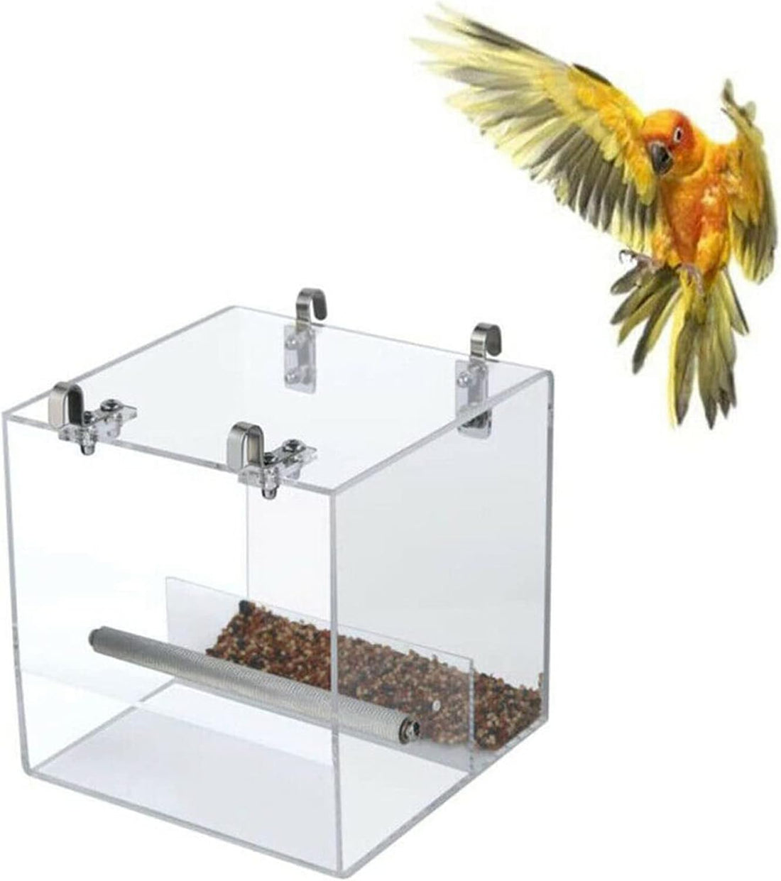 Automatic Bird Feeder No Mess Bird Cage Pet Feeder Seed Food