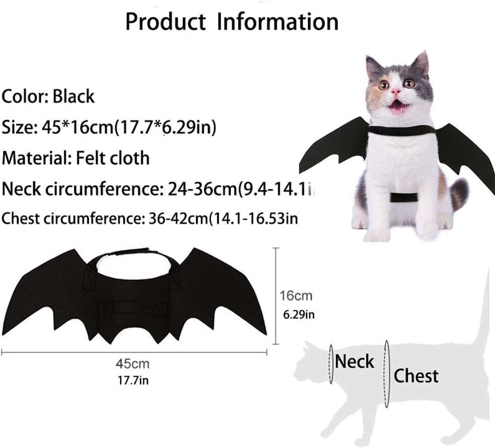 Pet Cat Bat Wings for Halloween Party Decoration