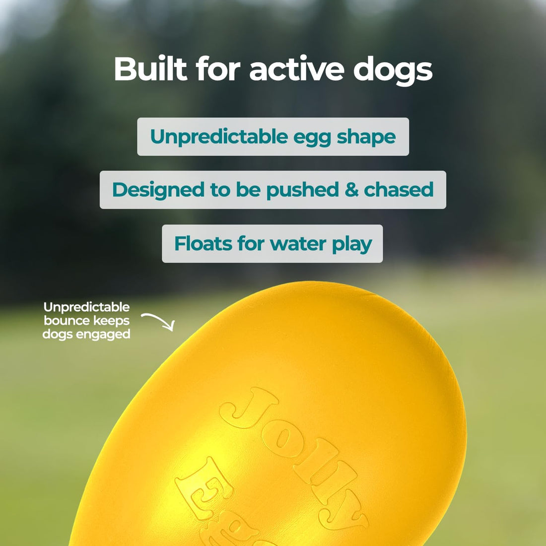 Jolly Pets Jolly Egg Herding Dog Toy, 12 in, Yellow - Large