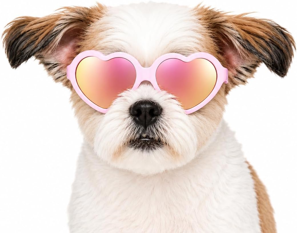 G016 Dog Cat Pet Heart Sunglasses Glasses for Small Breed up to 15lbs