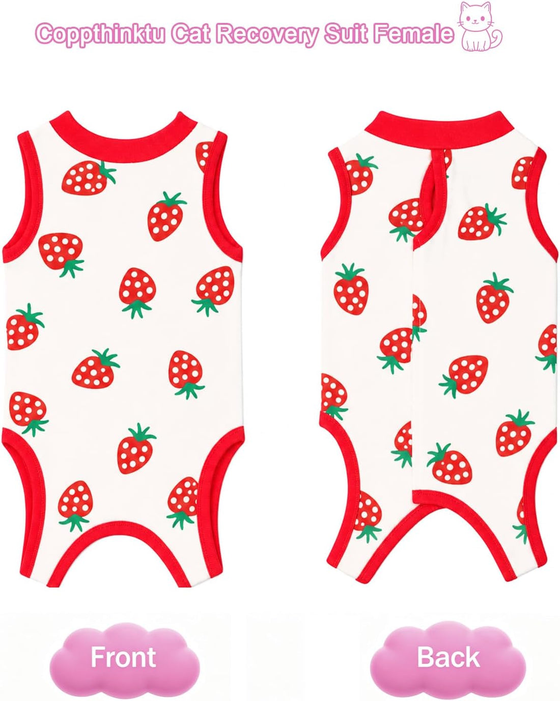 Coppthinktu Cat Recovery Suit Female Cat Onesie for Spay Abdominal