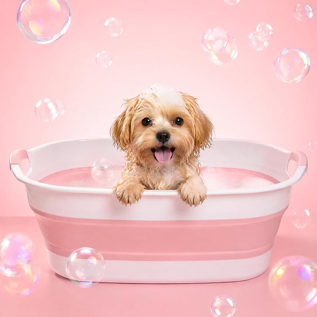 Coloch Collapsible Pet Bath Tub, Dog Bathtub with Drain Plug&Handle
