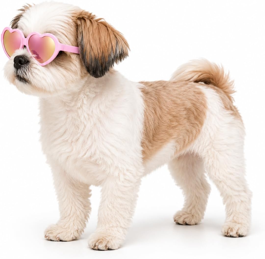 G016 Dog Cat Pet Heart Sunglasses Glasses for Small Breed up to 15lbs