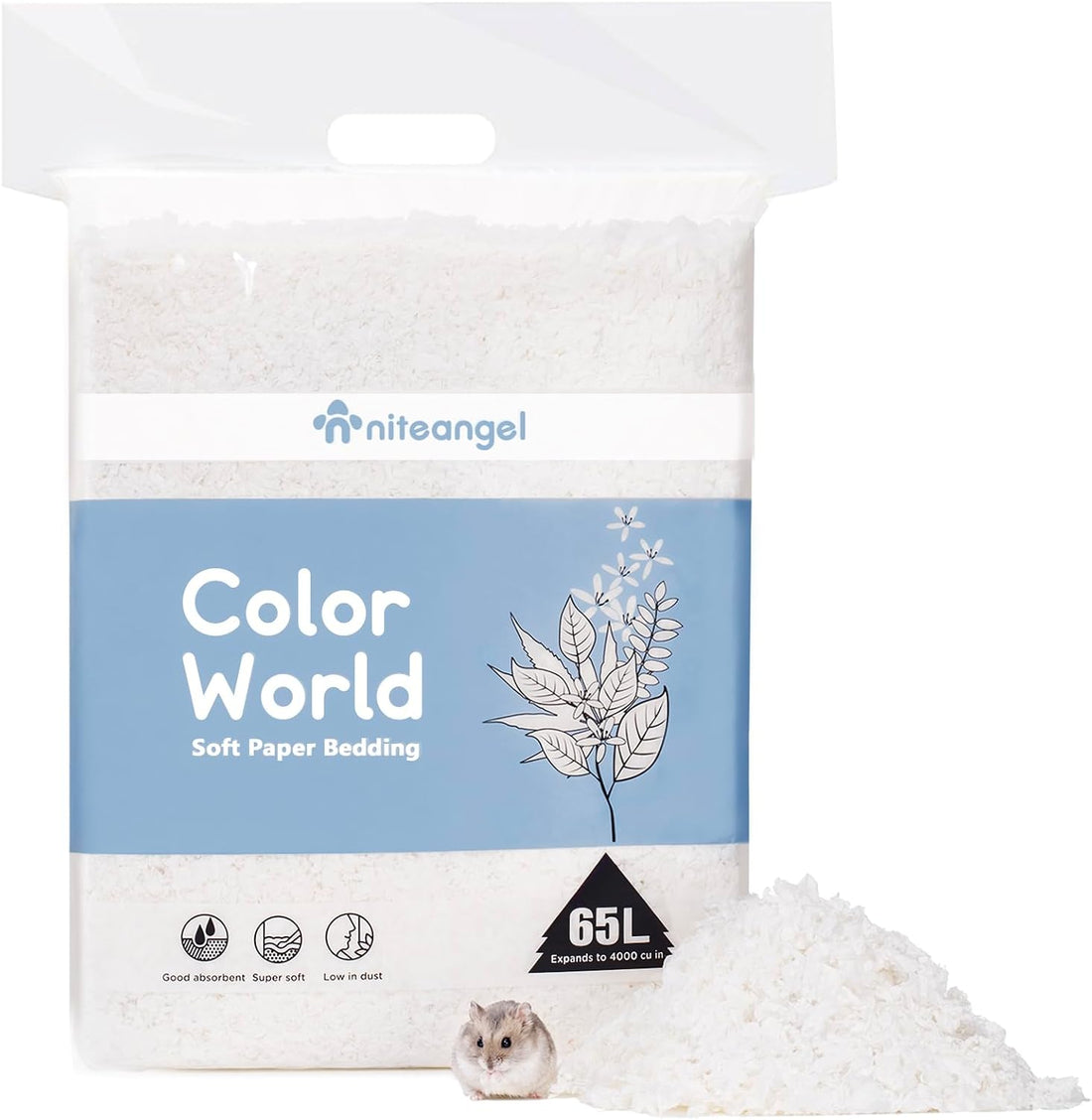 Niteangel Aspen Shaving Hamster Bedding: 65L Absorb Odors & No Dust