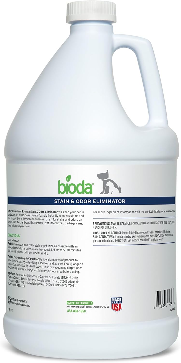 Bioda Commercial Strength Enzymatic Stain & Odor Eliminator for Pets