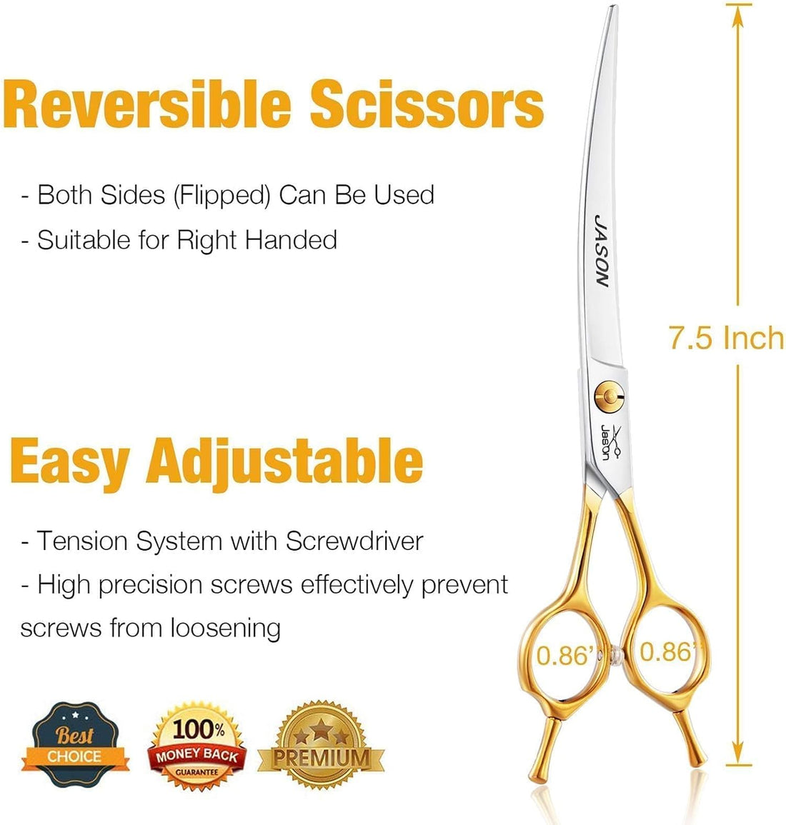 JASON Curved Dog Thinning Scissors