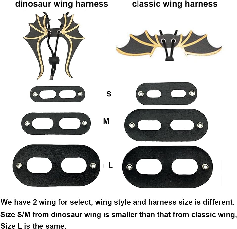 ADOGGYGO Pink Bearded Dragon Leash Harness, 3 Size Pack, Cool Bat Wing