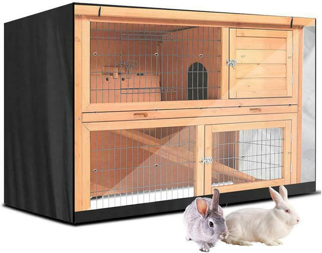 Rabbit Hutch Cover, Indoor Outdoor Double Rabbit Cage Cover Poultry