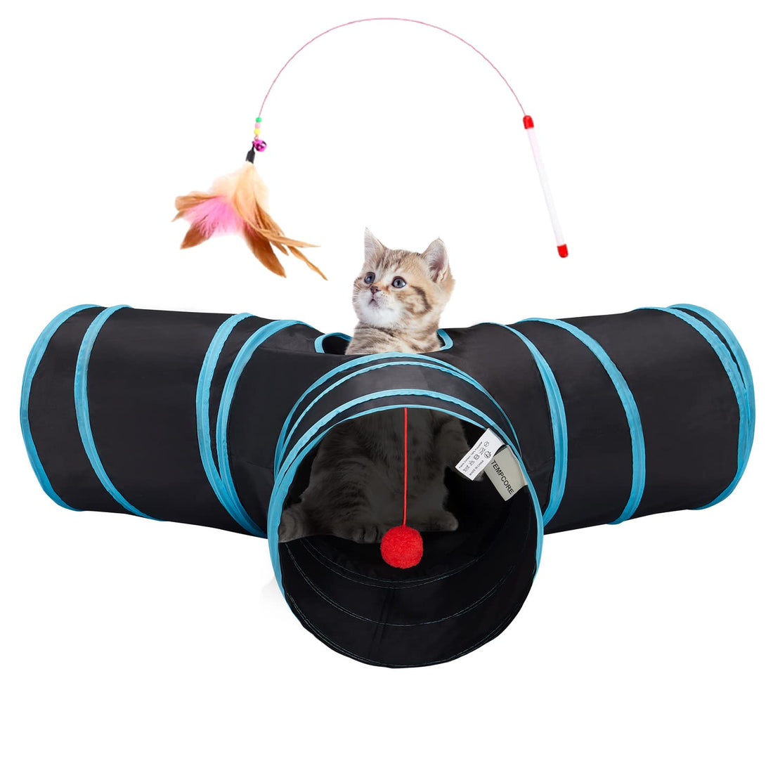 Tempcore Pet Cat Tunnel Tube Cat Toys 3 Way Collapsible