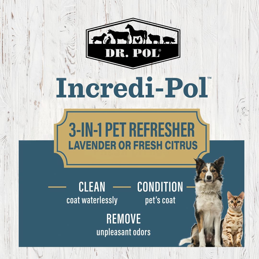 Dr. Pol 3-in-1 Waterless Pet Spray Odor Eliminator, Dog, Cat, Fresh
