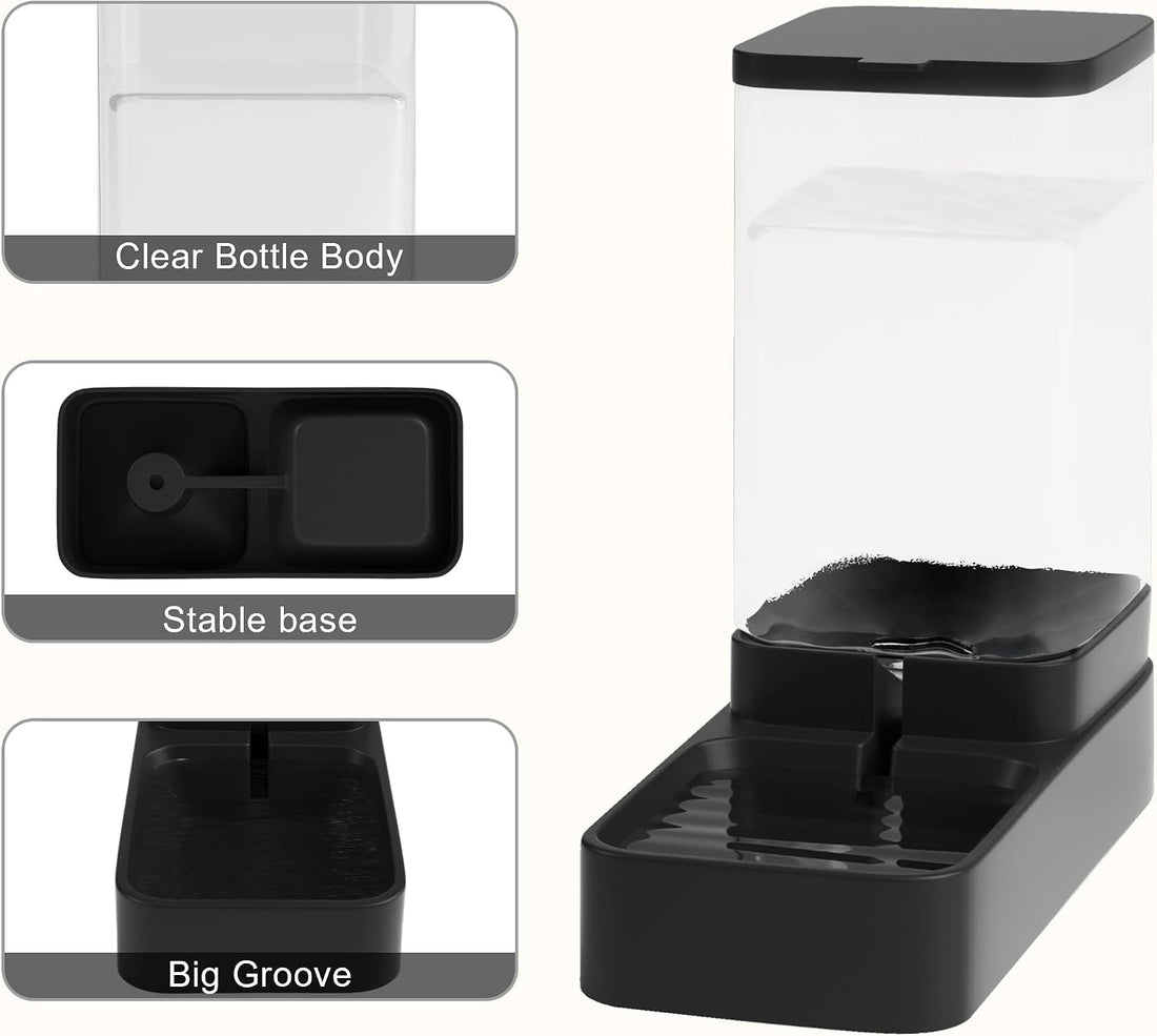 Automatic Cat Feeder and Water Dispenser in Set with Pet Food