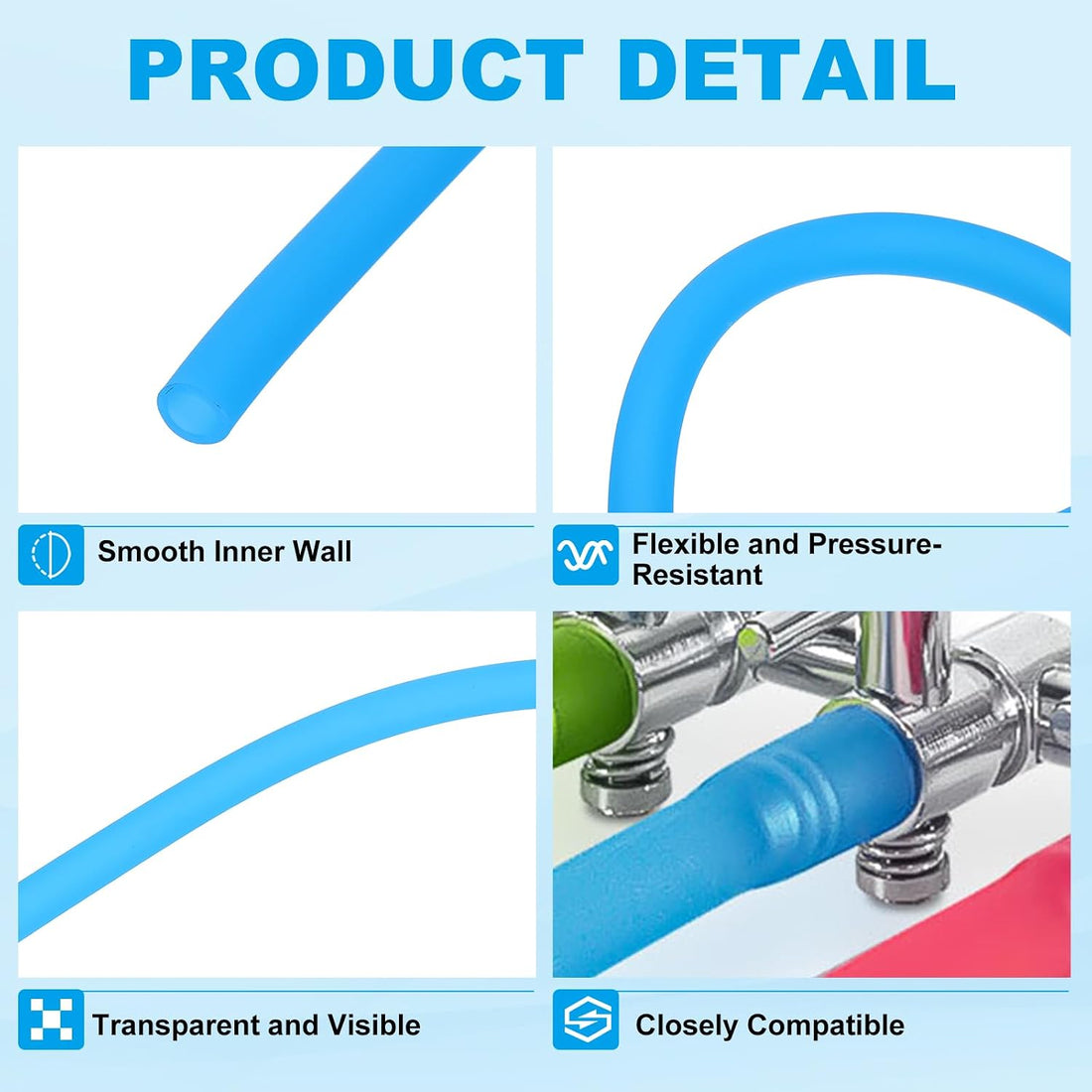 Pump Tubing 4mm IDx6mm OD 9.8ft Aquarium Hose(White 2Pack)
