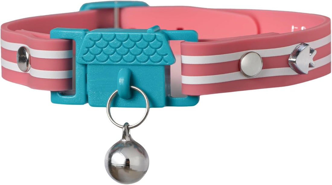 Kittyrama Tangerine Cat Collar with Bell. Breakaway Collar. Won't Rub