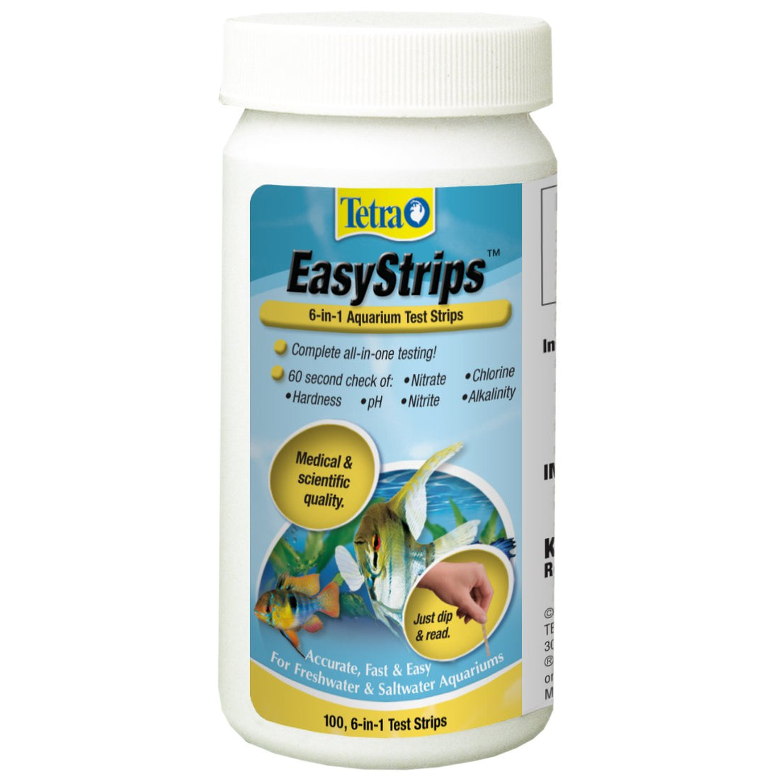Tetra EasyStrips 6-in-1 Aquarium Water Test Strips, 25 Count