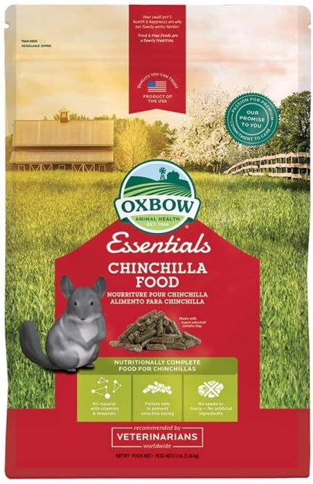 Oxbow Essentials Chinchilla Food, Made with Oxbow Alfalfa