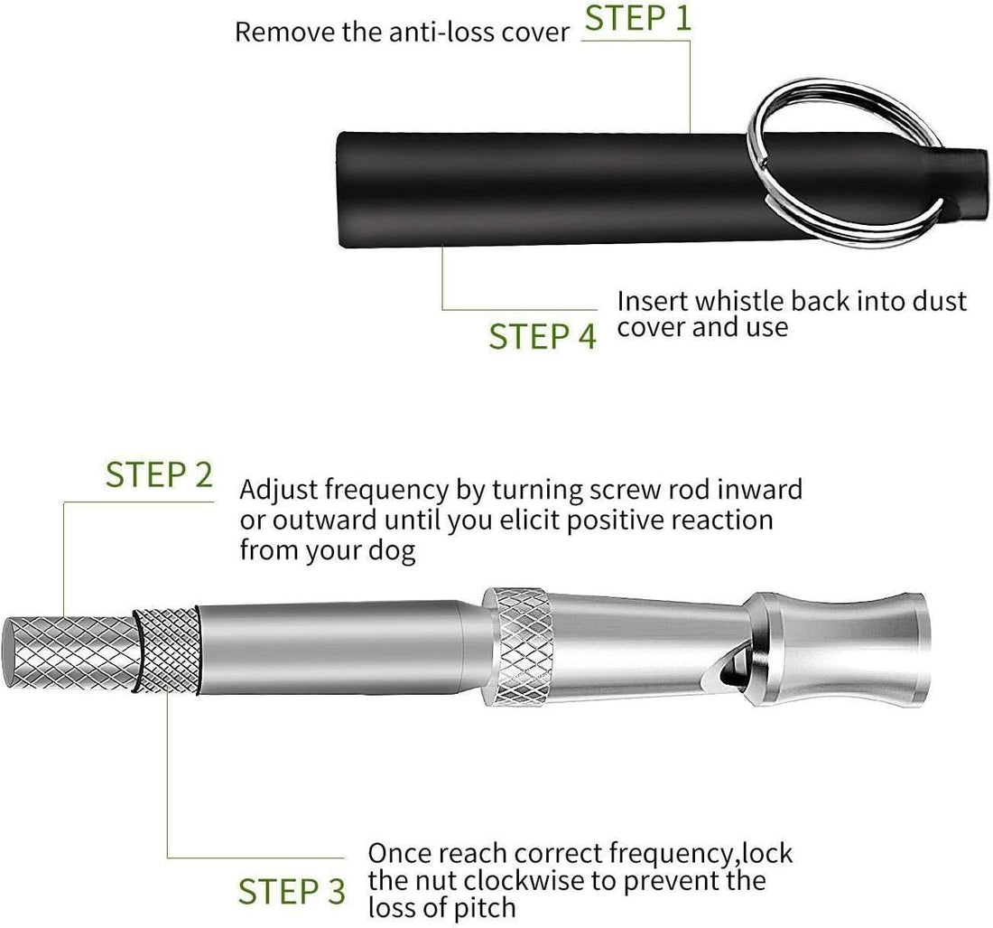Dog Whistle 2 Pack Adjustable Ultrasonic Silent for Barking & Recall