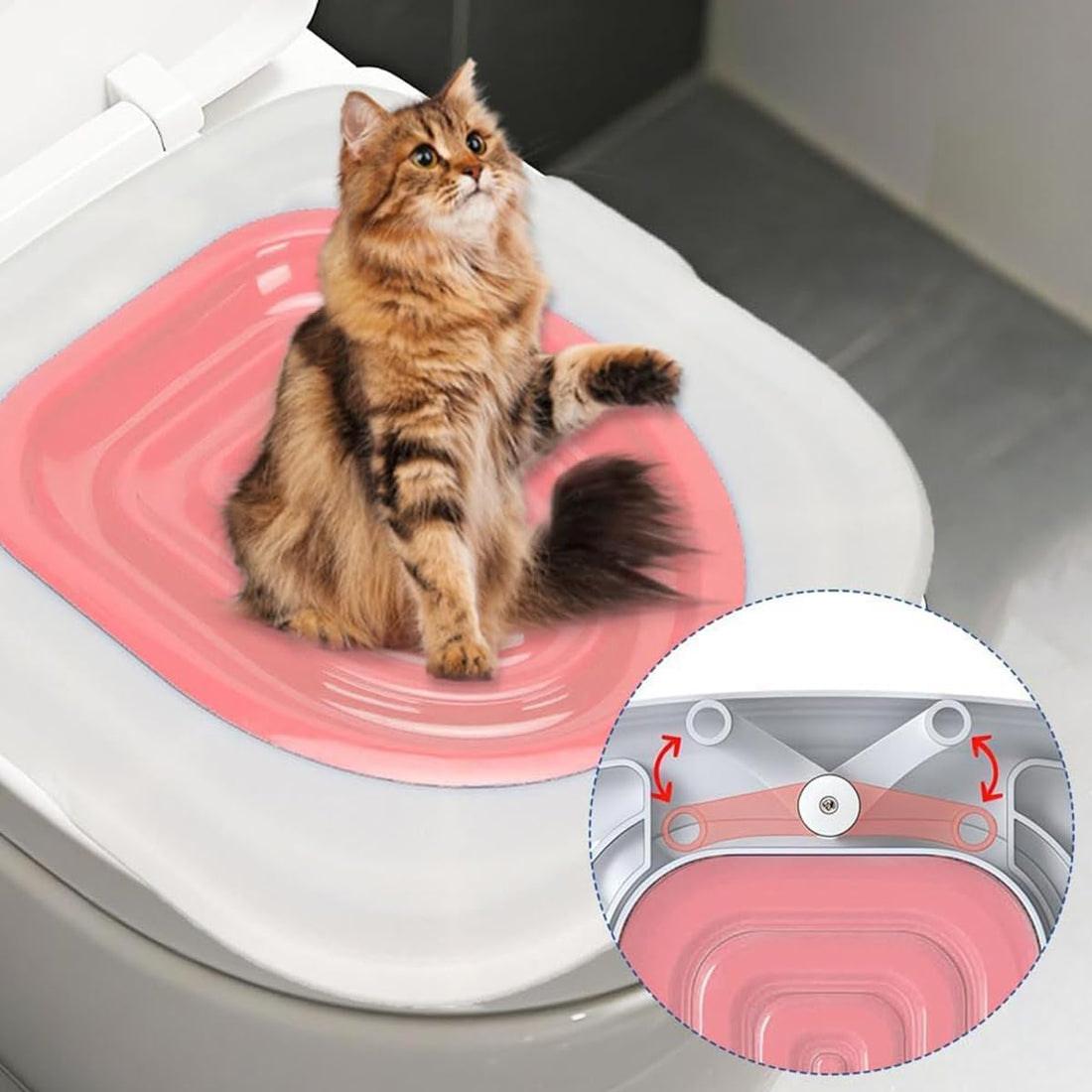 Cat Toilet Trainer Kit, Universal Cat Toilet Training Systems, Pink