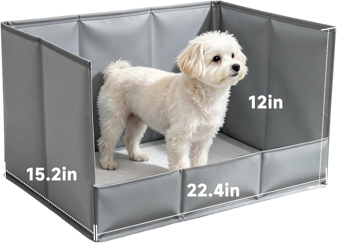 Dog Litter Box, Foldable Pee Pad Holder with High Walls for Indoor