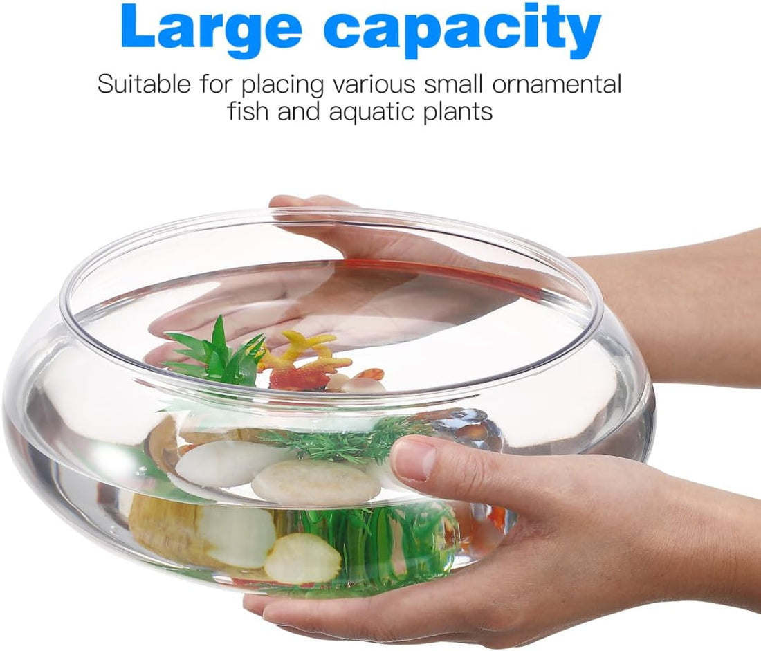 DECHOUS Transparent Aquarium Tank Clear Betta Tank for Desktop