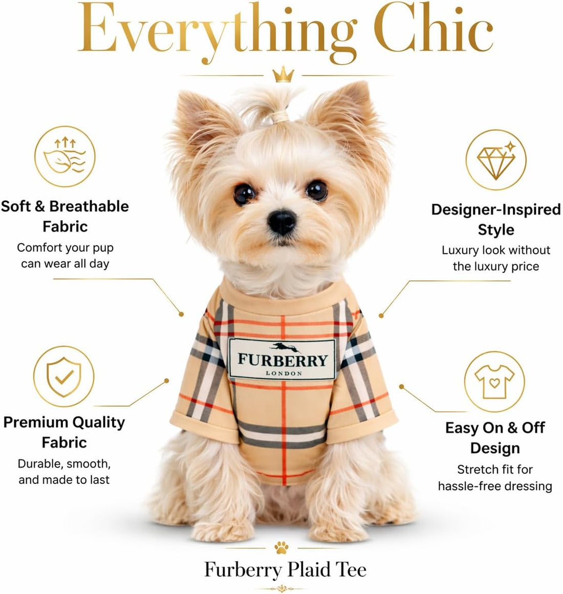 Luxury Designer Dog T Shirt – Trendy Puppy Clothes for Small Dogs