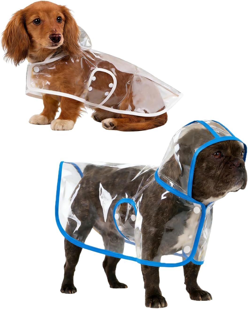 Clear Dog Poncho, Transparent PVC Cape Style Pet Rain Jacket