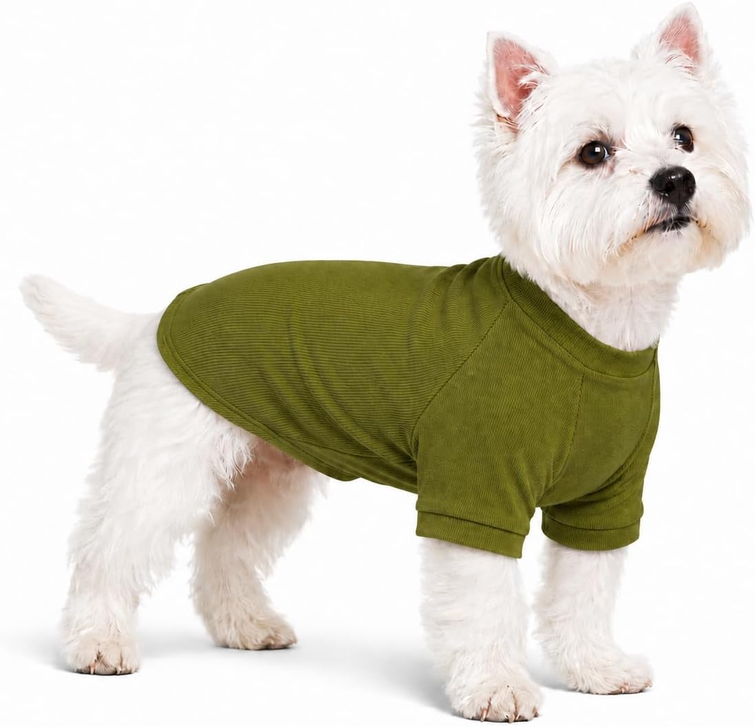 Lovelonglong Ribbed Dog T-Shirt Cotton Knitted Dog Sweaters for All