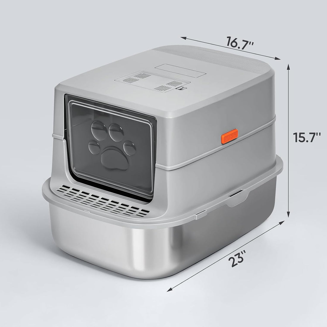 Stainless Steel Sifting Litter Box with Lid