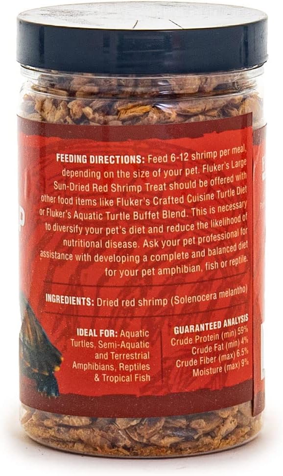 Fluker's All Natural Large Sun-Dried Red Shrimp, High Protein Treats