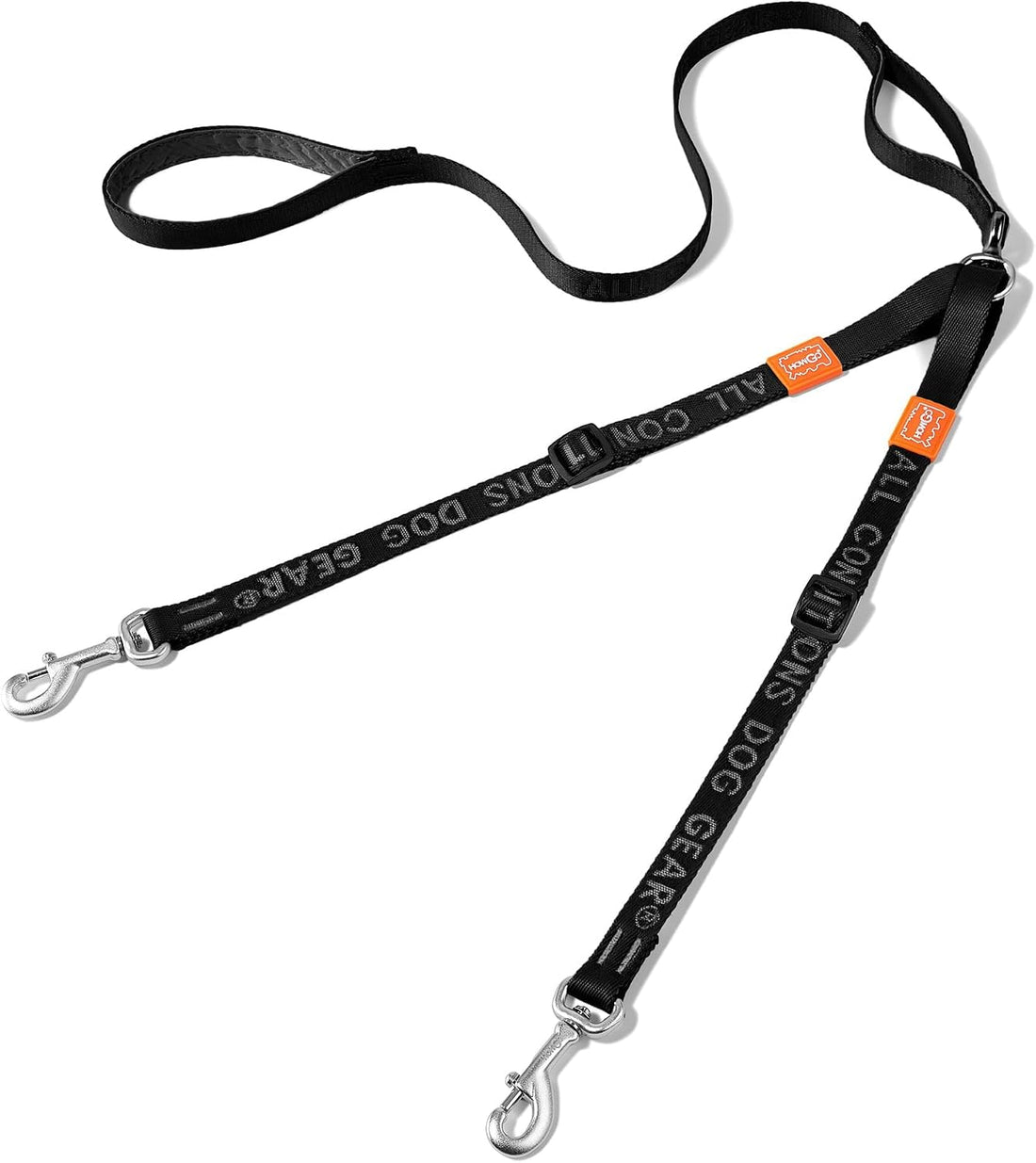HOWGO Double Dog Leash,Tangle-Free 360 Swivel(Black, Pro S-M w.Handle)