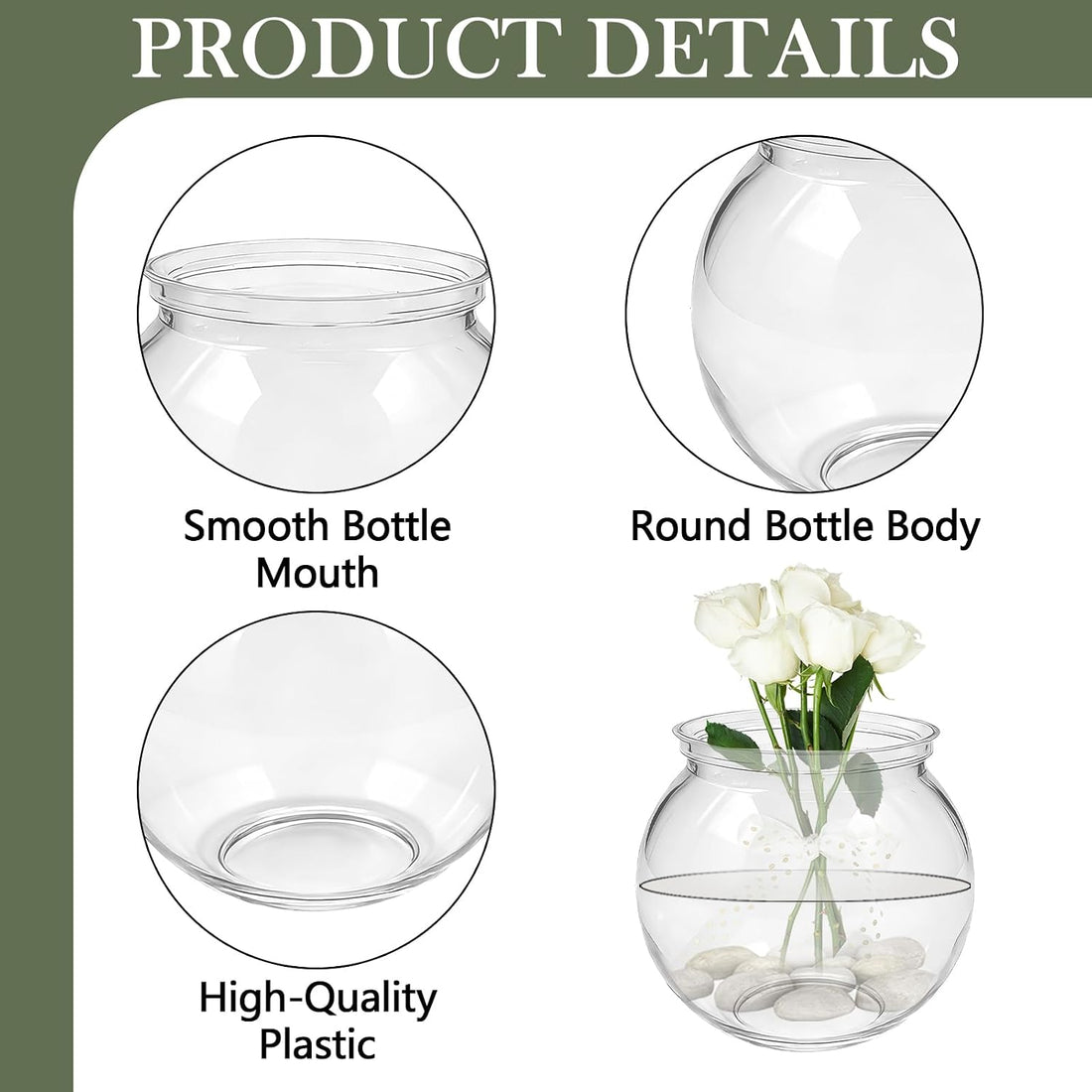 Plastic Fish Bowls 8 Pack 27 Oz Clear Unbreakable Vases Bowls