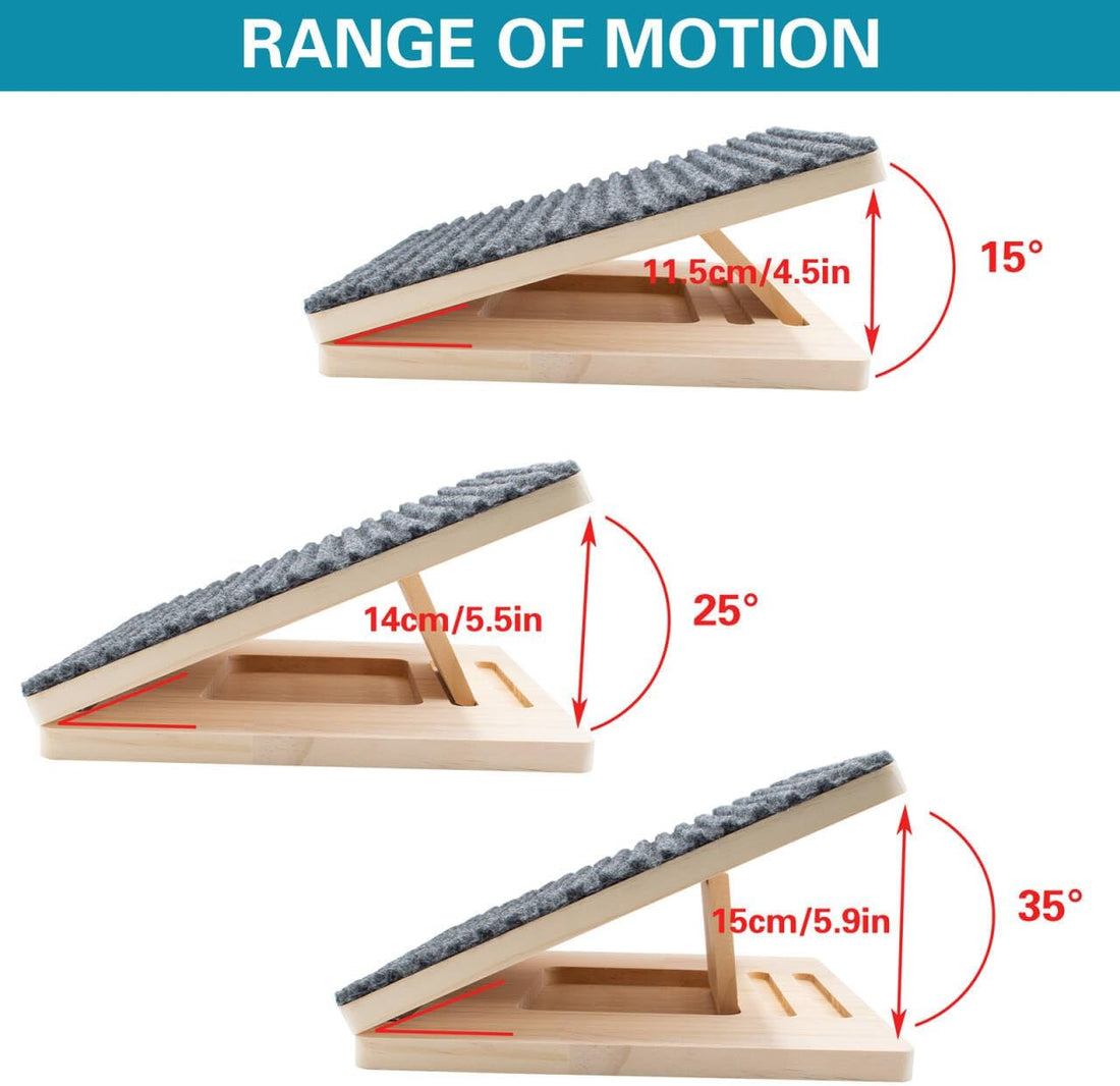 Dog Ramp for Stairs Adjustable Height & Foldable Wooden Pet Ramp