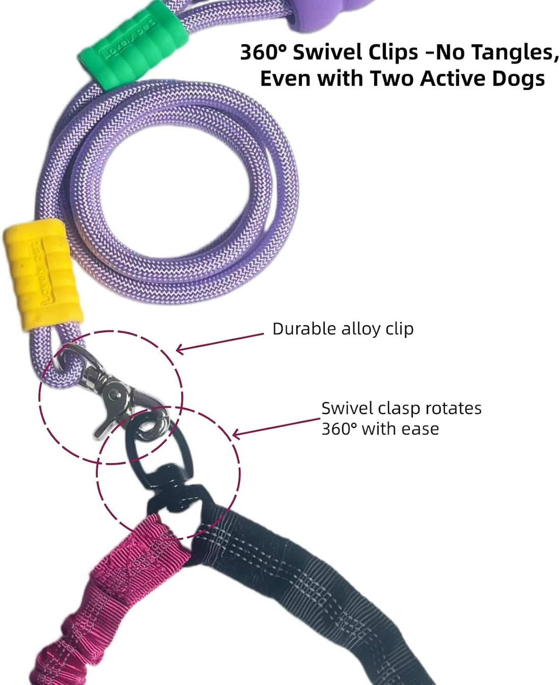 Double Dog Leash for 2 Small Dogs