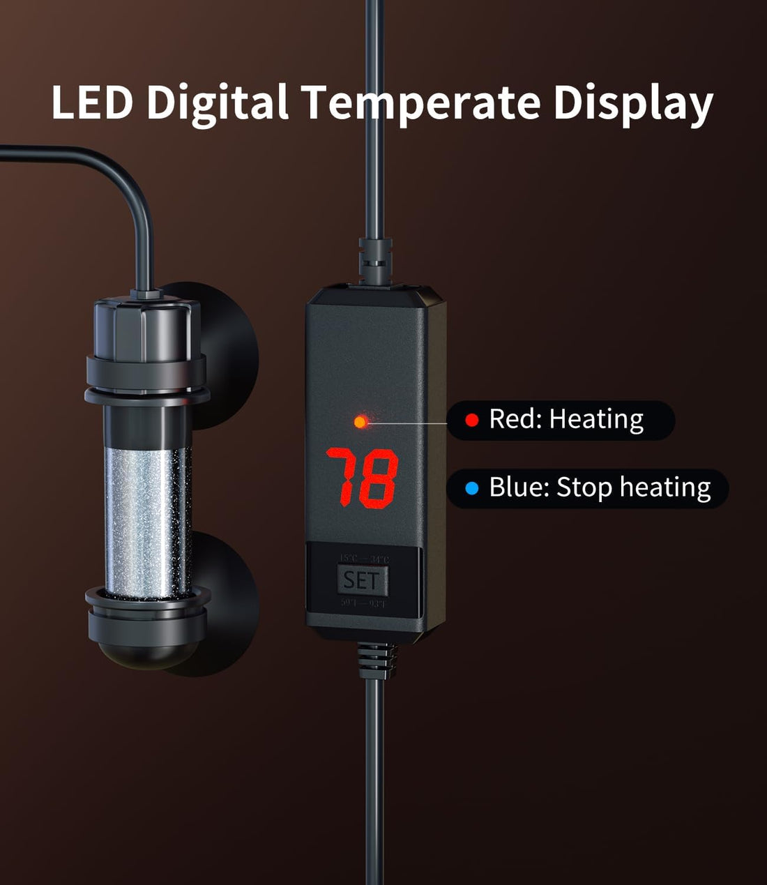 3 Gallon Fish Tank Starter Kit with Heater Hidden Filtration Light