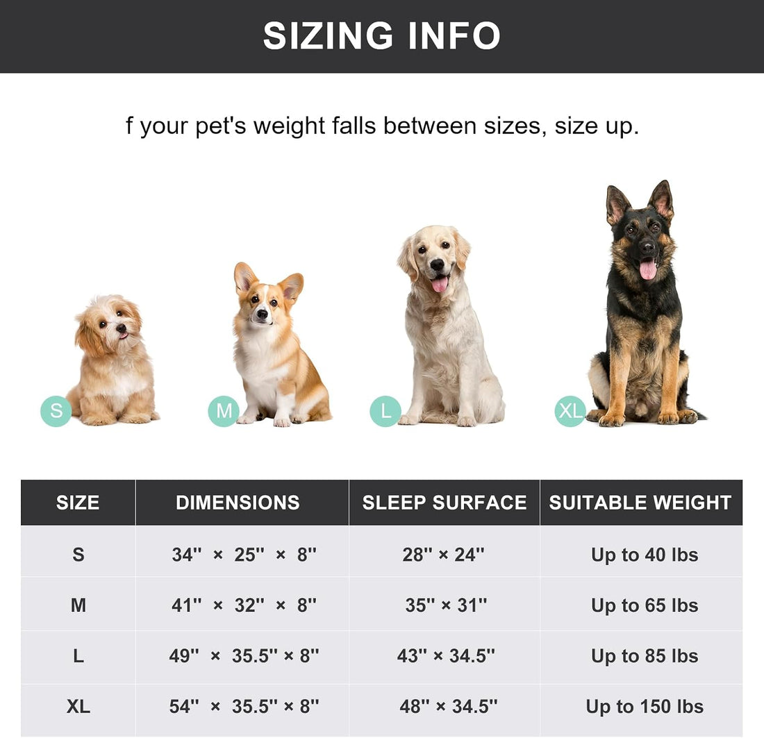 SIEMOUR 50" Lx32 Wx8 H Cooling Elevated Dog Bed for Large Dogs