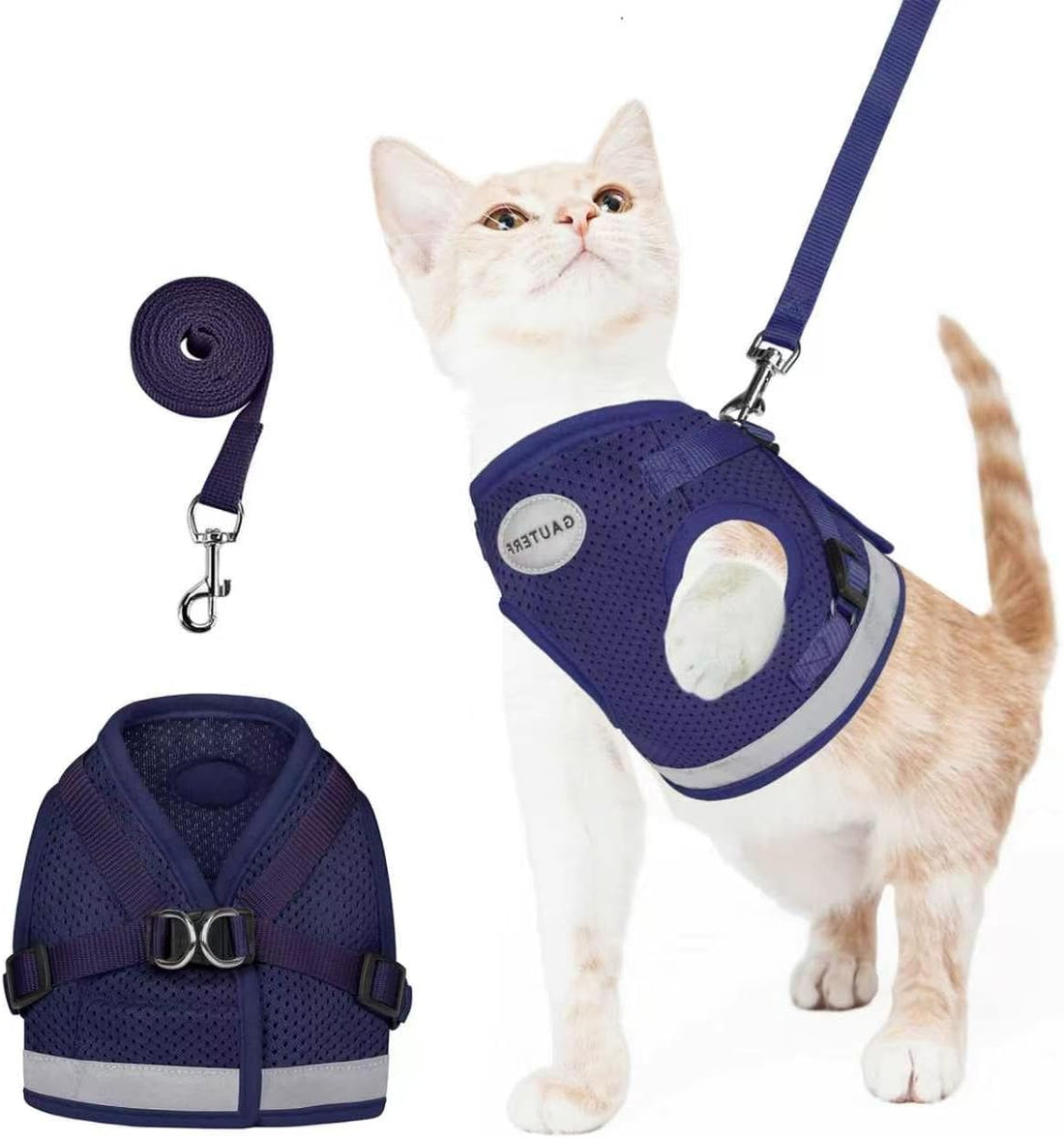 Cat Harness and Leash Set, Escape Proof Adjustable Soft Mesh Vest