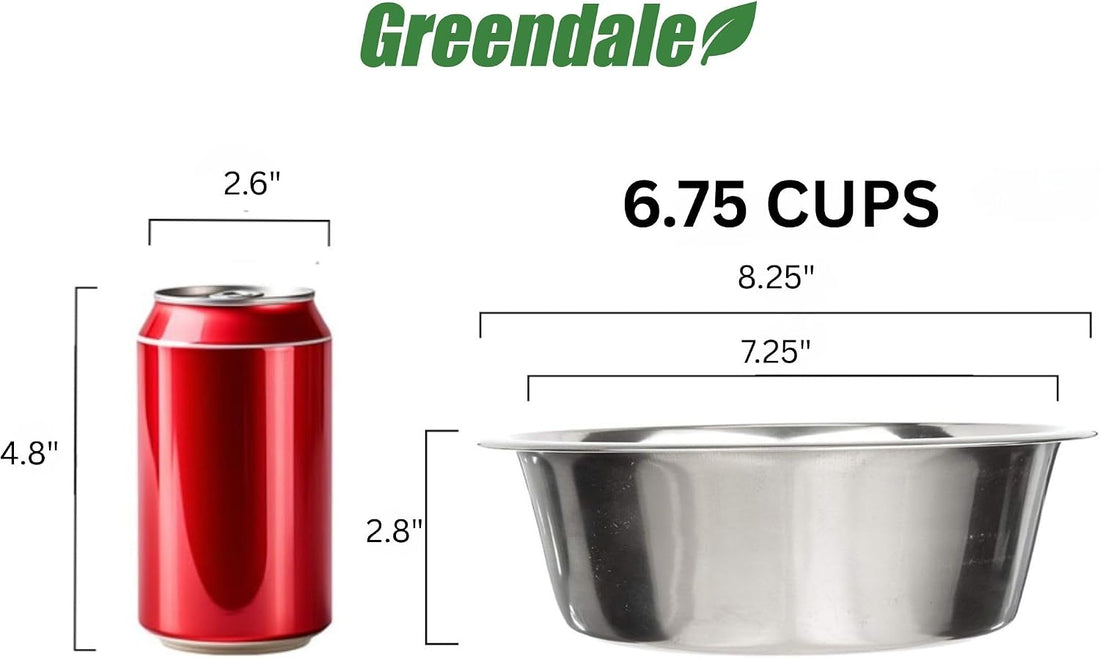4 Pack - 6.75 Cup Stainless Steel Dog Bowls – Metal Dog Food Bowls