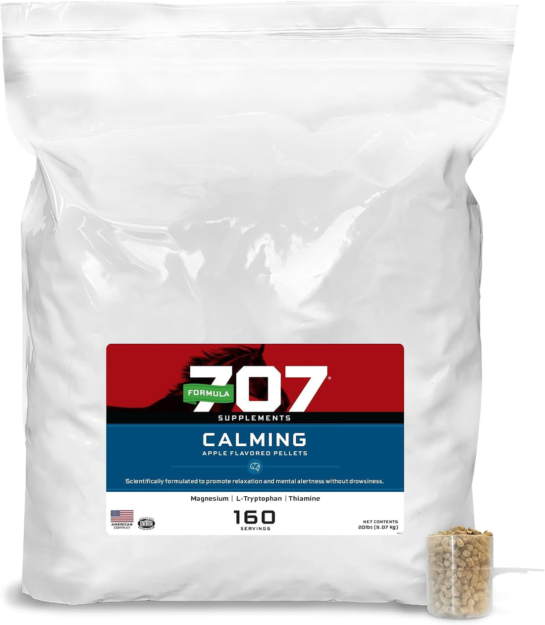Formula 707 Calming Supplement for Horses, 5 lb, 40 Servings
