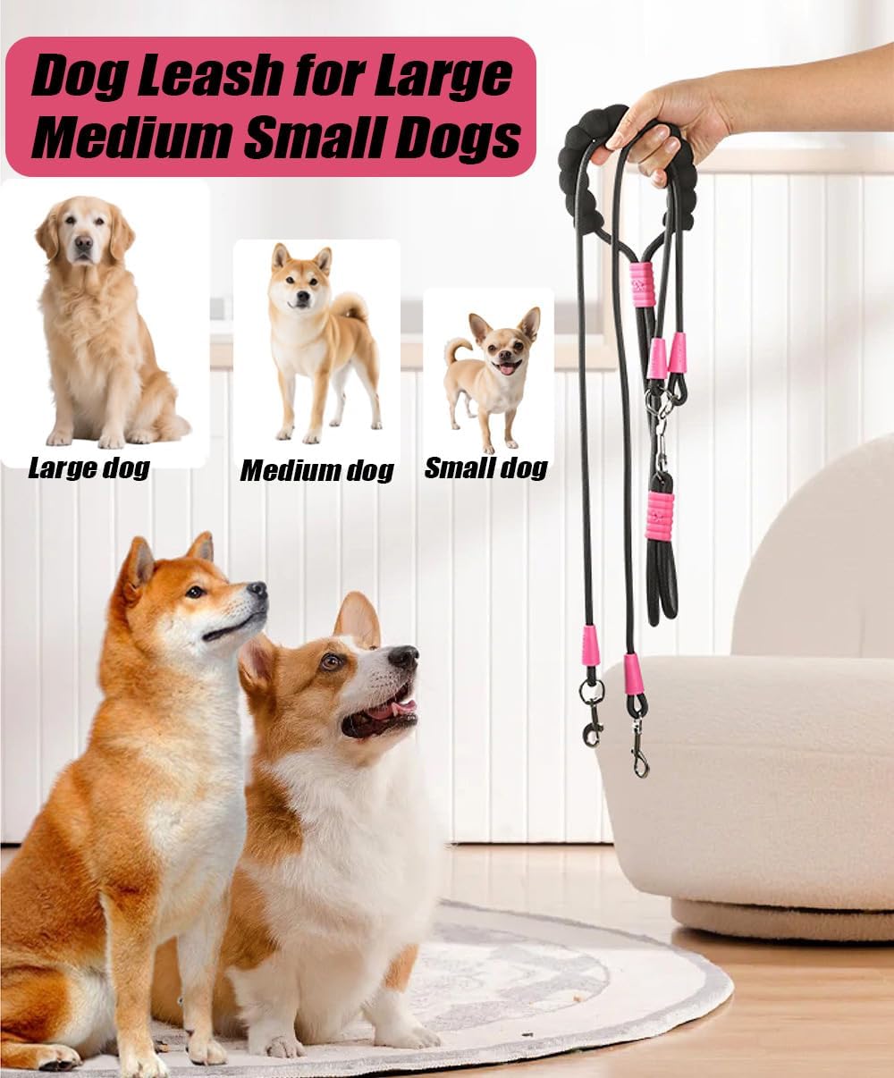 Hands Free Double Dog Leash for Two Dogs