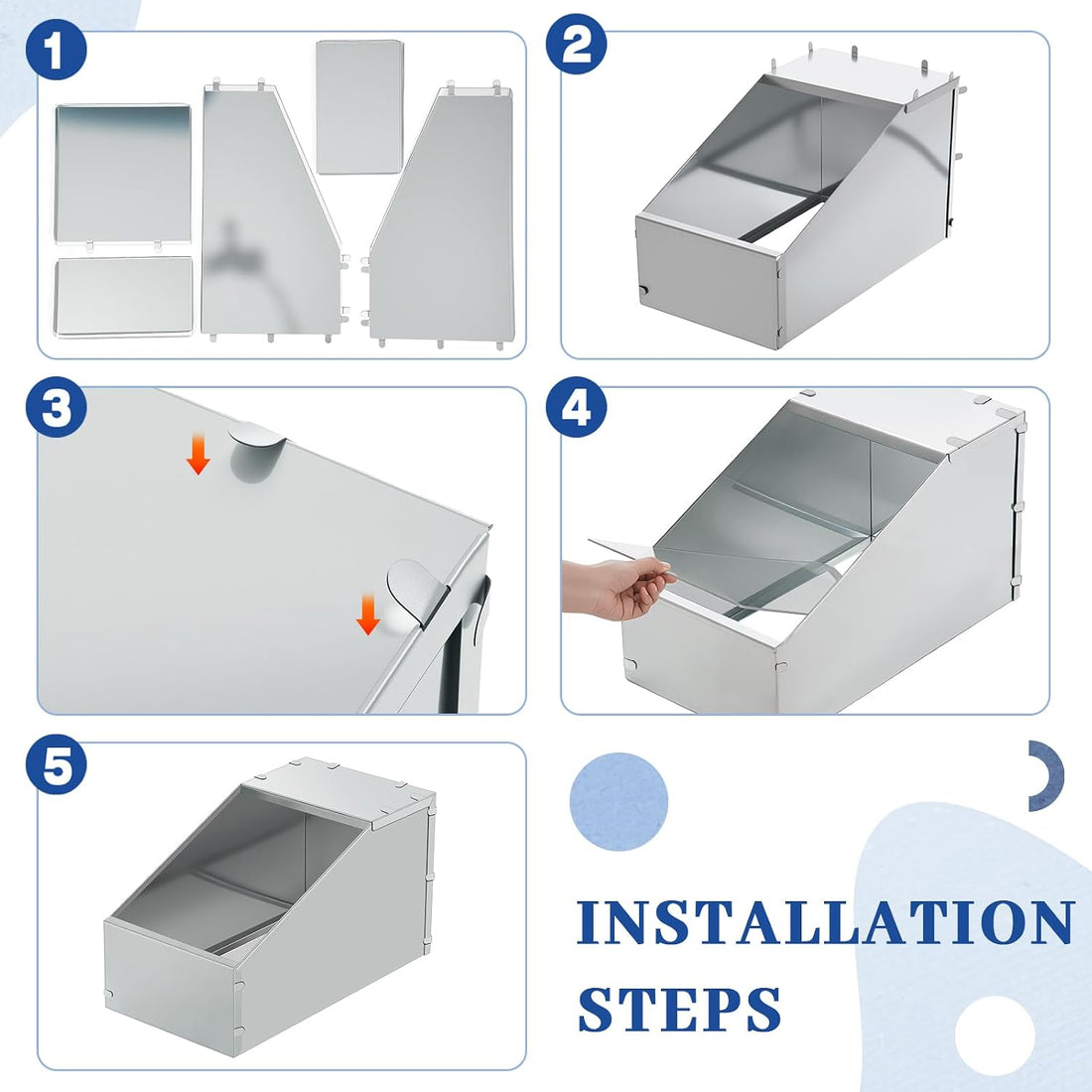 1 Pcs Galvanized Metal Rabbit Nesting Box, 14.5 * 8.5 * 8 Inch